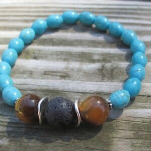 Essential Oil Beaded Bracelet, Lava Stone Bracelet Balancing Energier Diffuser